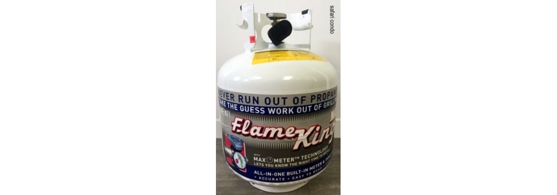 Flame King Empty OPD Propane Gas BBQ Cylinder Tank with Built-In Meter,  20-Lb